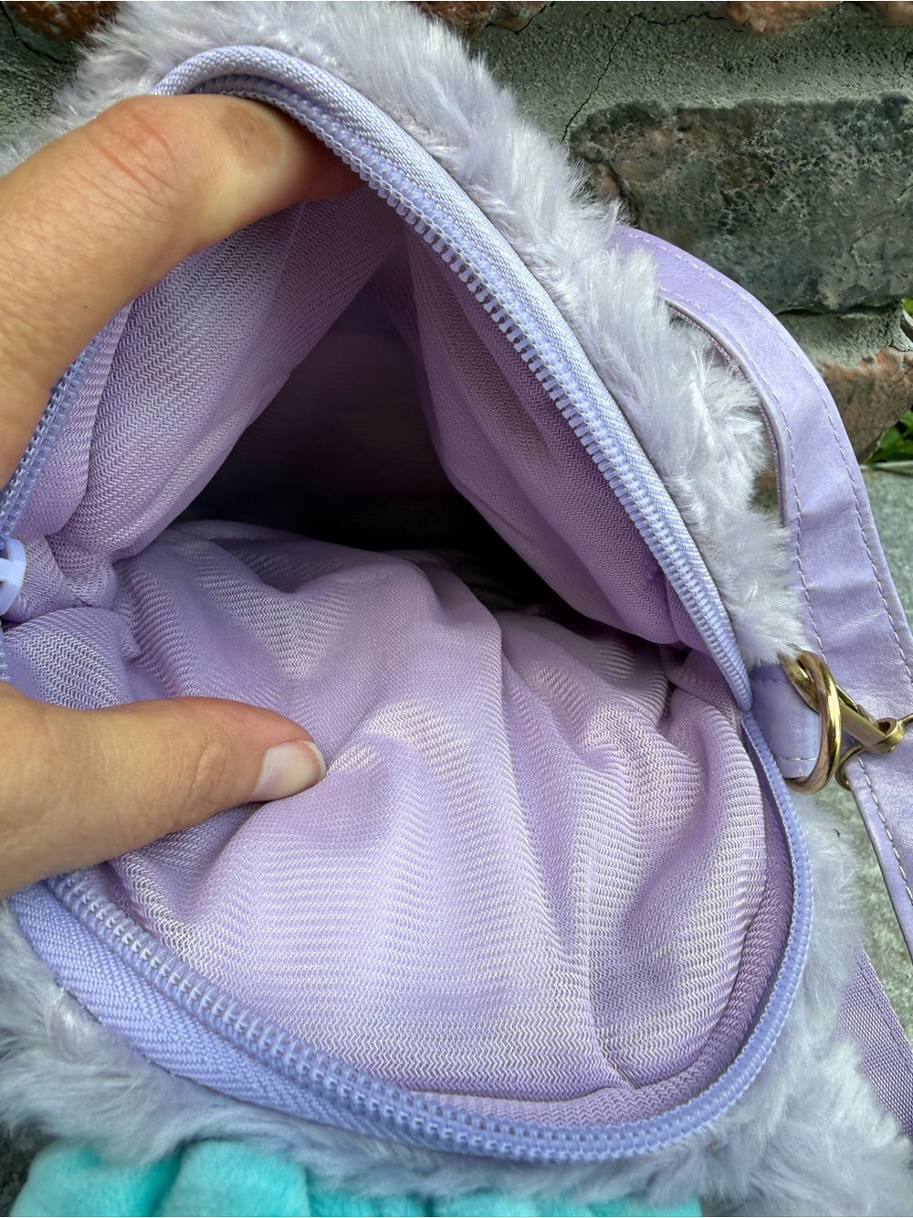 Disney StellaLou Plush Bunny Crossbody Bag in Lavender, Teal - Picture 3 of 3